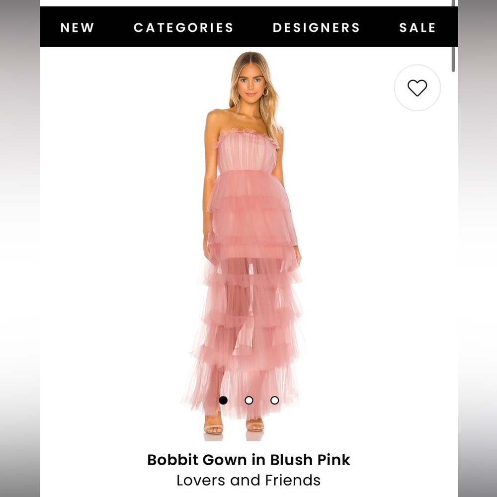 Lovers and friends bobbit gown in blush